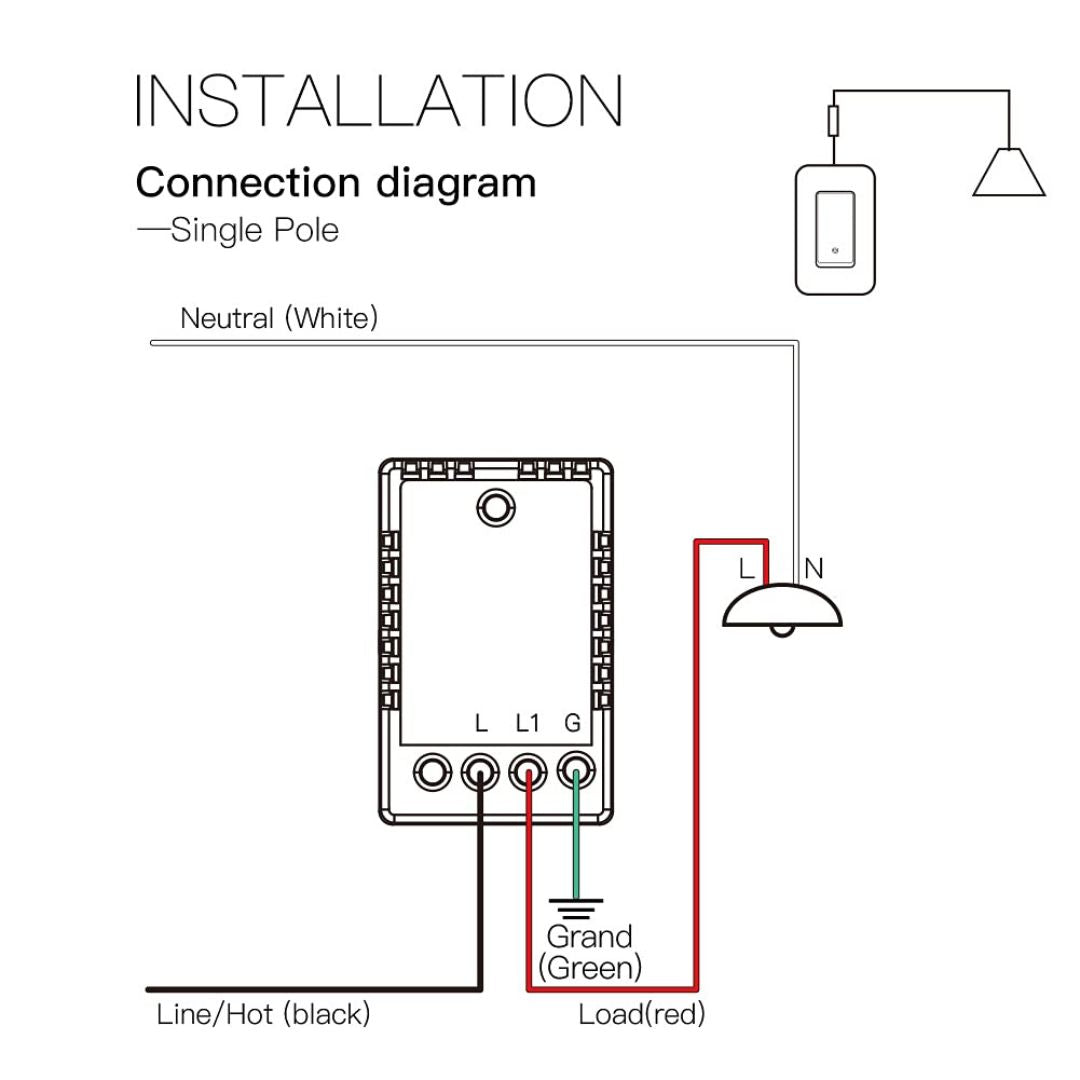 MOES Interruptor de Luz Inteligente WiFi | Sin Cable Neutro, Sin Condensador, Control por App y Voz, Compatible con Tuya y Smart Life