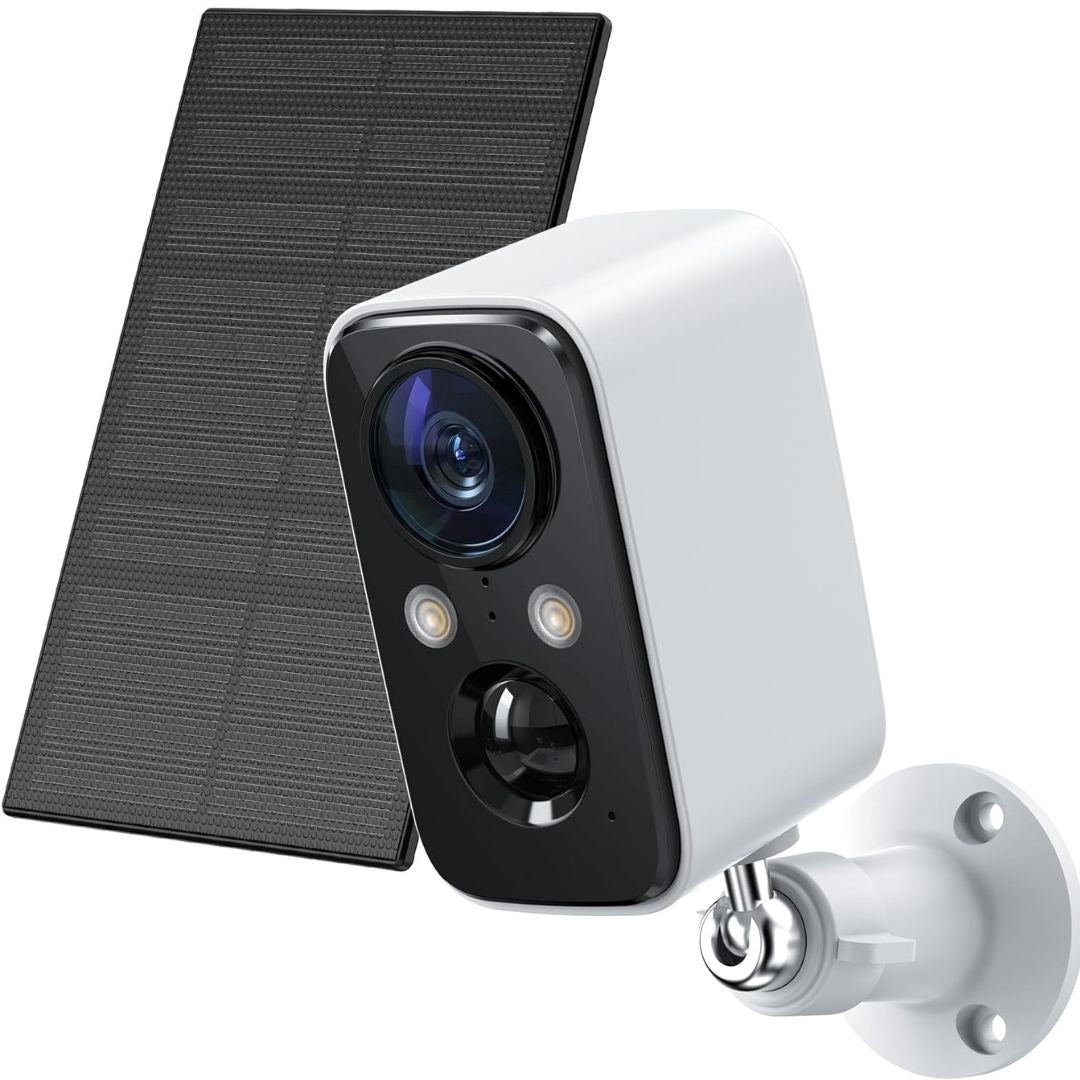 Cámara de Seguridad Solar Inalámbrica – Visión Nocturna a Color, Detección PIR, IP66