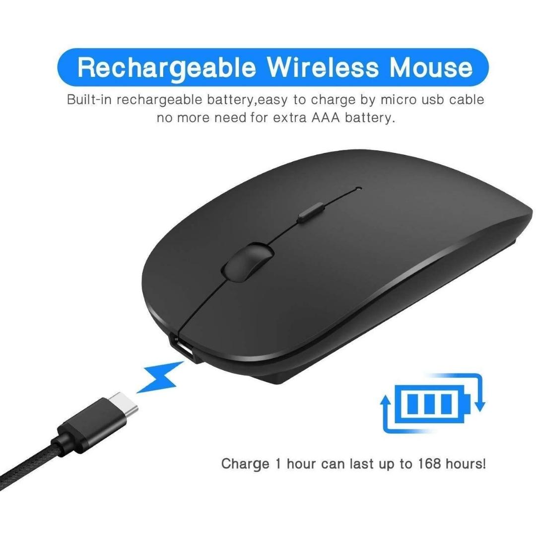 Mouse Recargable Portátil Con Bluetooth E Inalámbrico Usb