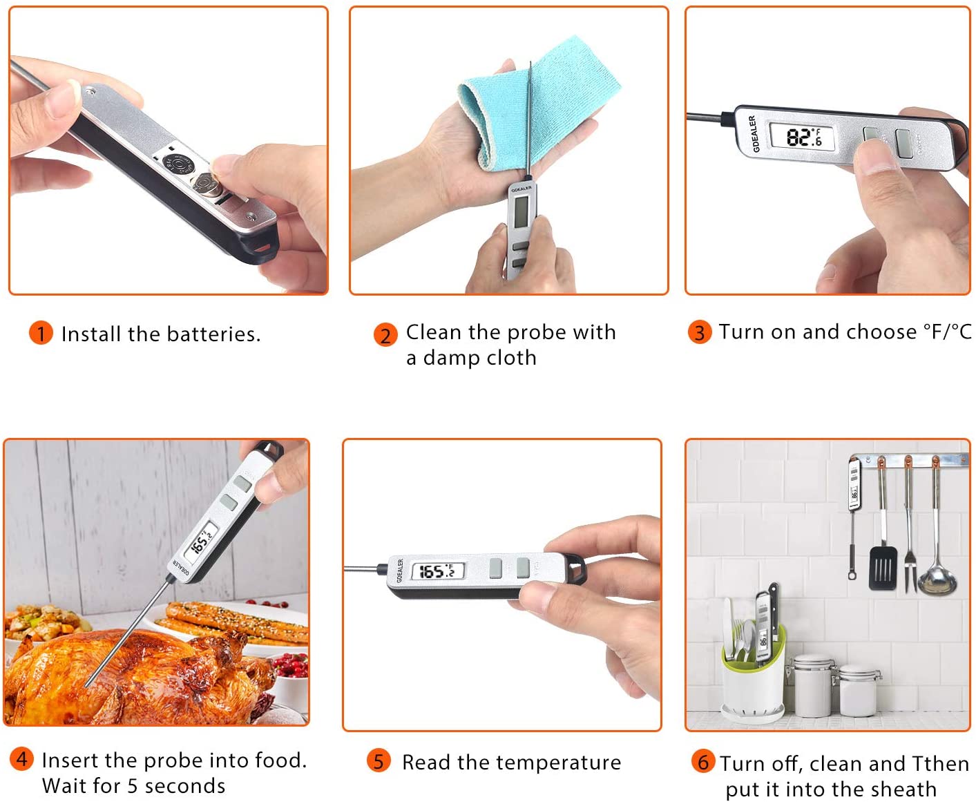 Termómetro de Carne Digital de lectura Instantánea - GDEALER