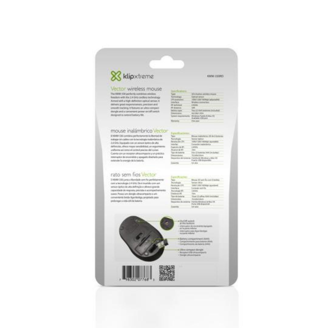 Mouse óptico inalámbrico - Klip Xtreme - Vector