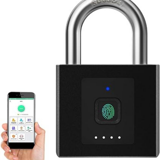 Candado de huellas dactilares con desbloqueo de aplicación de teléfono