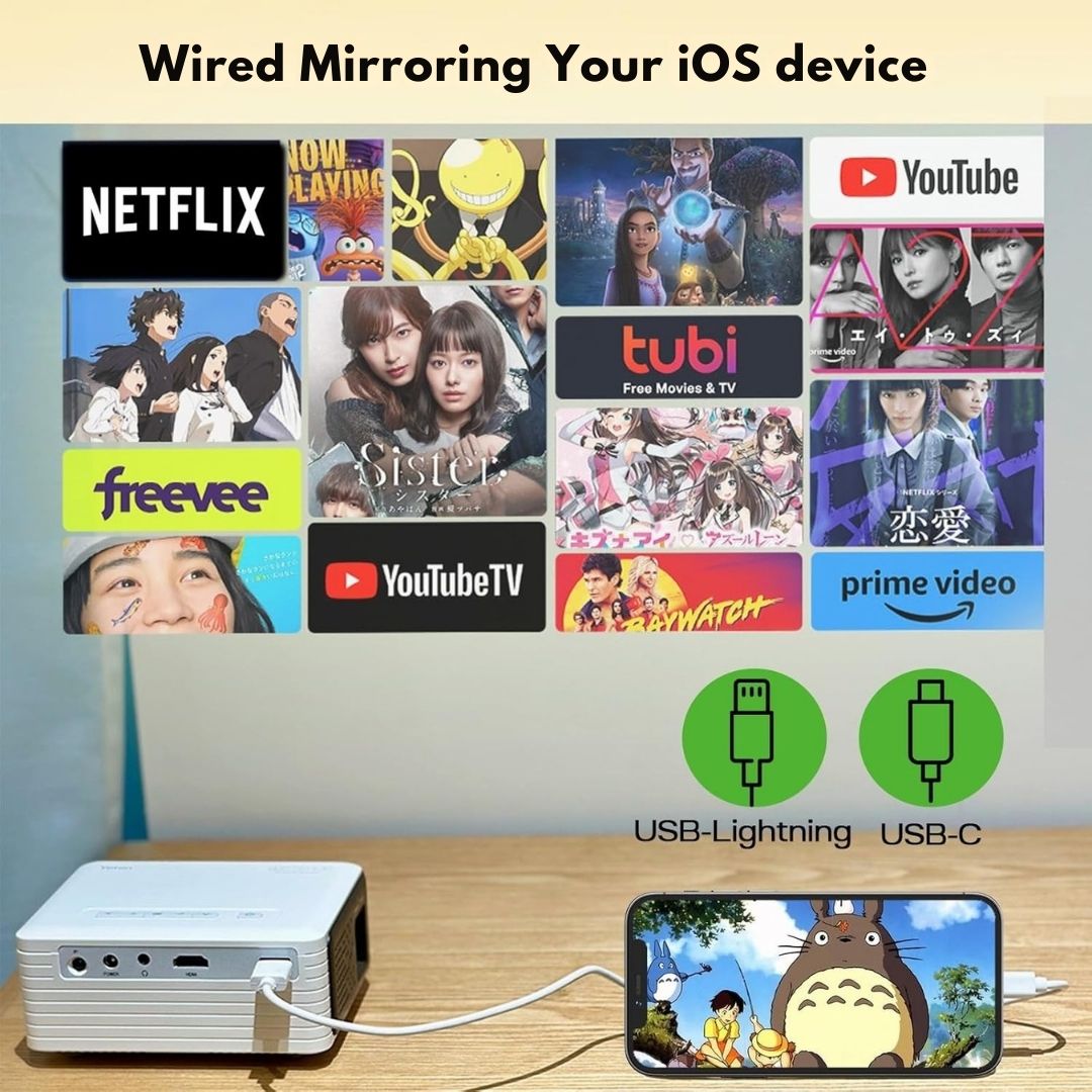 Mini Proyector YOTON Y3 – Portátil, 1080P Full HD, Compatible con iOS/Android/Laptop