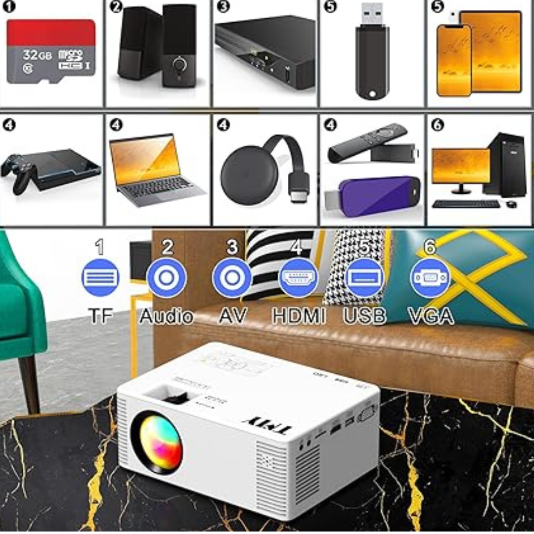 Mini Proyector TMY WiFi 5G HD de 9500 lúmenes