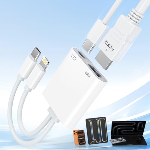 Adaptador 2 en 1 USB-C y Lightning a HDMI Opluz - vista principal