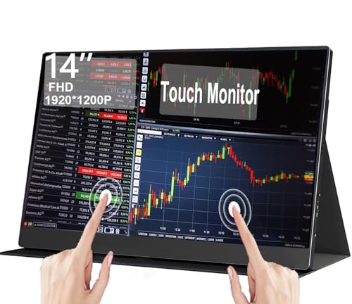 AHXJKA Monitor Portátil Táctil 14 - vista frontal fondo blanco