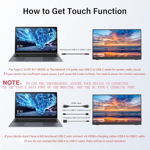 AHXJKA Monitor Portátil 14 - en uso con laptop