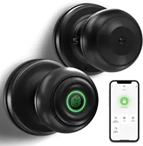 Cerradura de puerta de huellas dactilares, cerradura inteligente biométrica, perilla de puerta con control de aplicación