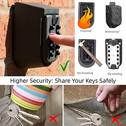 Caja para llaves segura montada en la pared con código digital y llaves de  emergencia, caja fuerte para llaves grande, formato XL, caja fuerte para  llaves para exteriores para el hogar, la