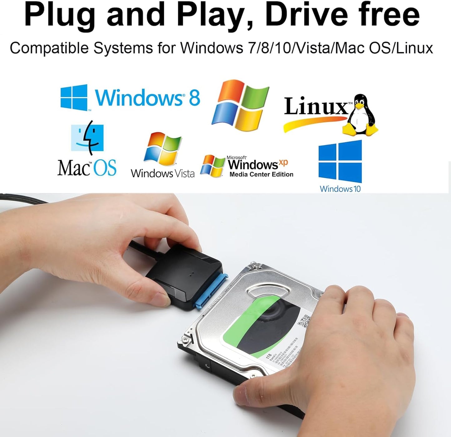 Adaptador SATA a USB 3.0 con Fuente de Alimentación | Para HDD/SSD 2.5" y 3.5"
