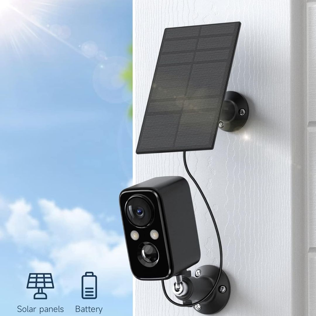 Cámara de Seguridad Solar Inalámbrica – Visión Nocturna a Color, Detección PIR, IP66