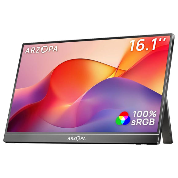 Monitor Portátil ARZOPA Z1C de 16.1” FHD 1080P IPS – 100% sRGB, con Soporte Integrado y Conectividad USB-C/Mini HDMI