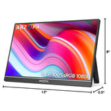 Monitor Portátil ARZOPA Z1C de 16.1” FHD 1080P IPS – 100% sRGB, con Soporte Integrado y Conectividad USB-C/Mini HDMI