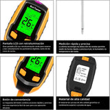 Medidor Digital 4 en 1 de Humedad del Suelo, pH, Temperatura e Intensidad de Luz Solar con Pantalla LCD Retroiluminada