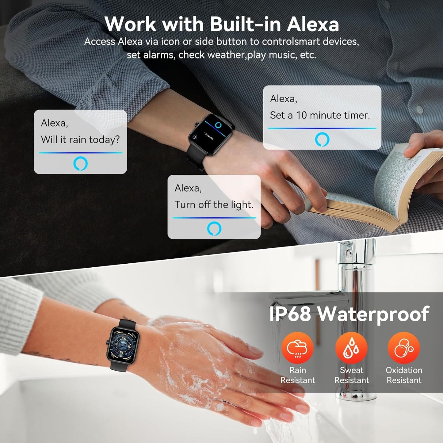 Reloj Inteligente con Alexa Integrada, Llamadas Bluetooth y Pantalla HD