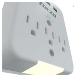 Forza Protector de Sobretensión de Pared con 3 Tomas, Puertos USB-A/USB-C y Luz Nocturna
