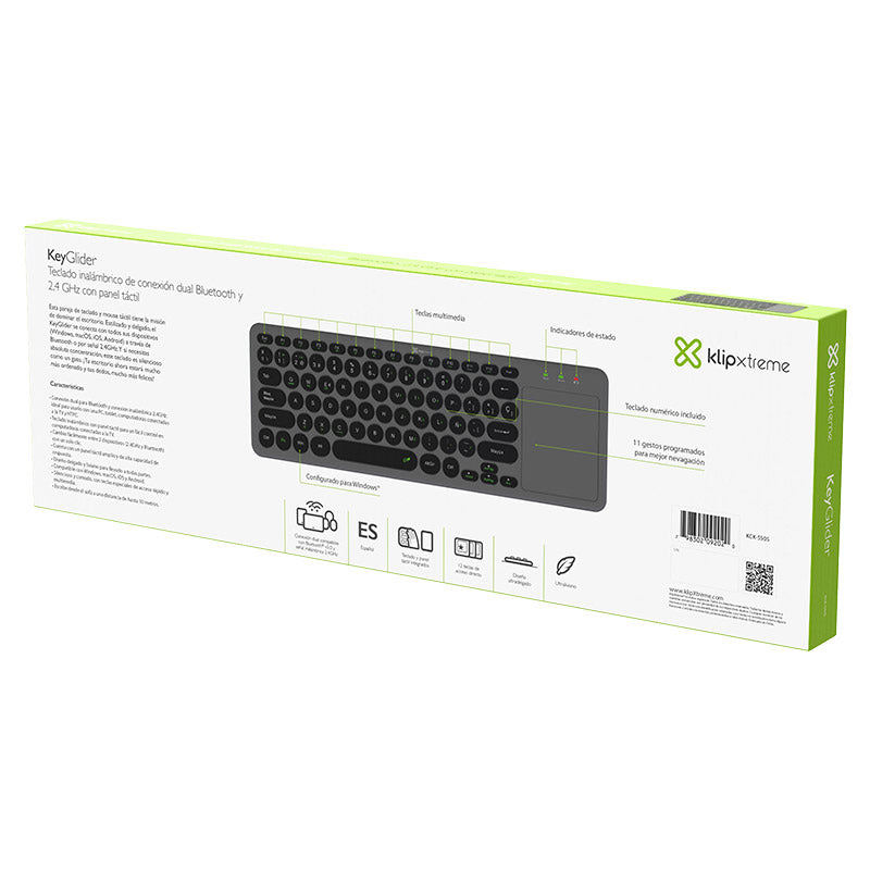 Teclado y Mouse Táctil Bluetooth KeyGlider KCK-550S