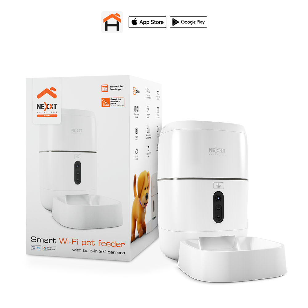 Dispensador Inteligente de Alimento para Mascotas con Wi-Fi® y Cámara 2K – Nexxt Solutions (NHA-P610)