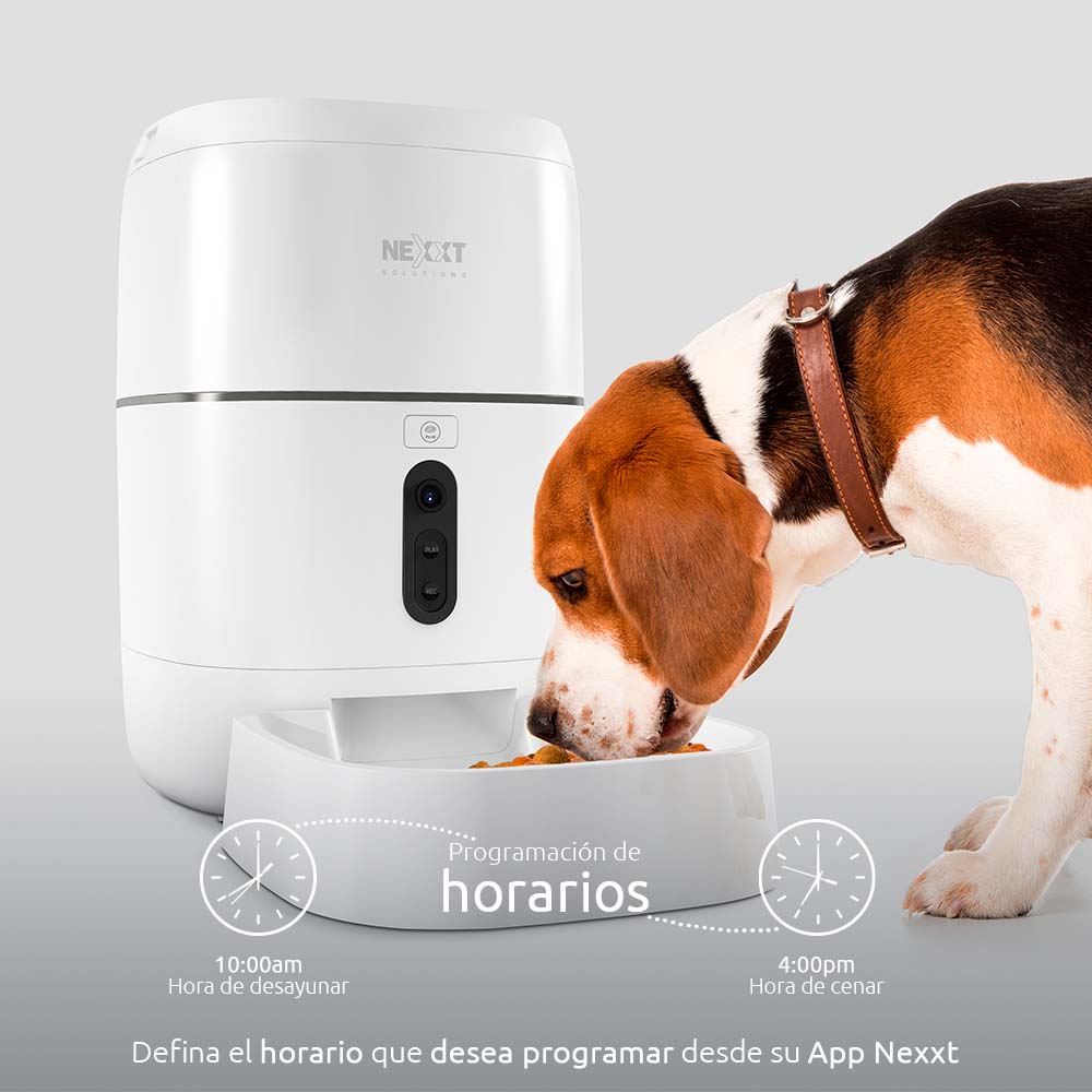 Dispensador Inteligente de Alimento para Mascotas con Wi-Fi® y Cámara 2K – Nexxt Solutions (NHA-P610)