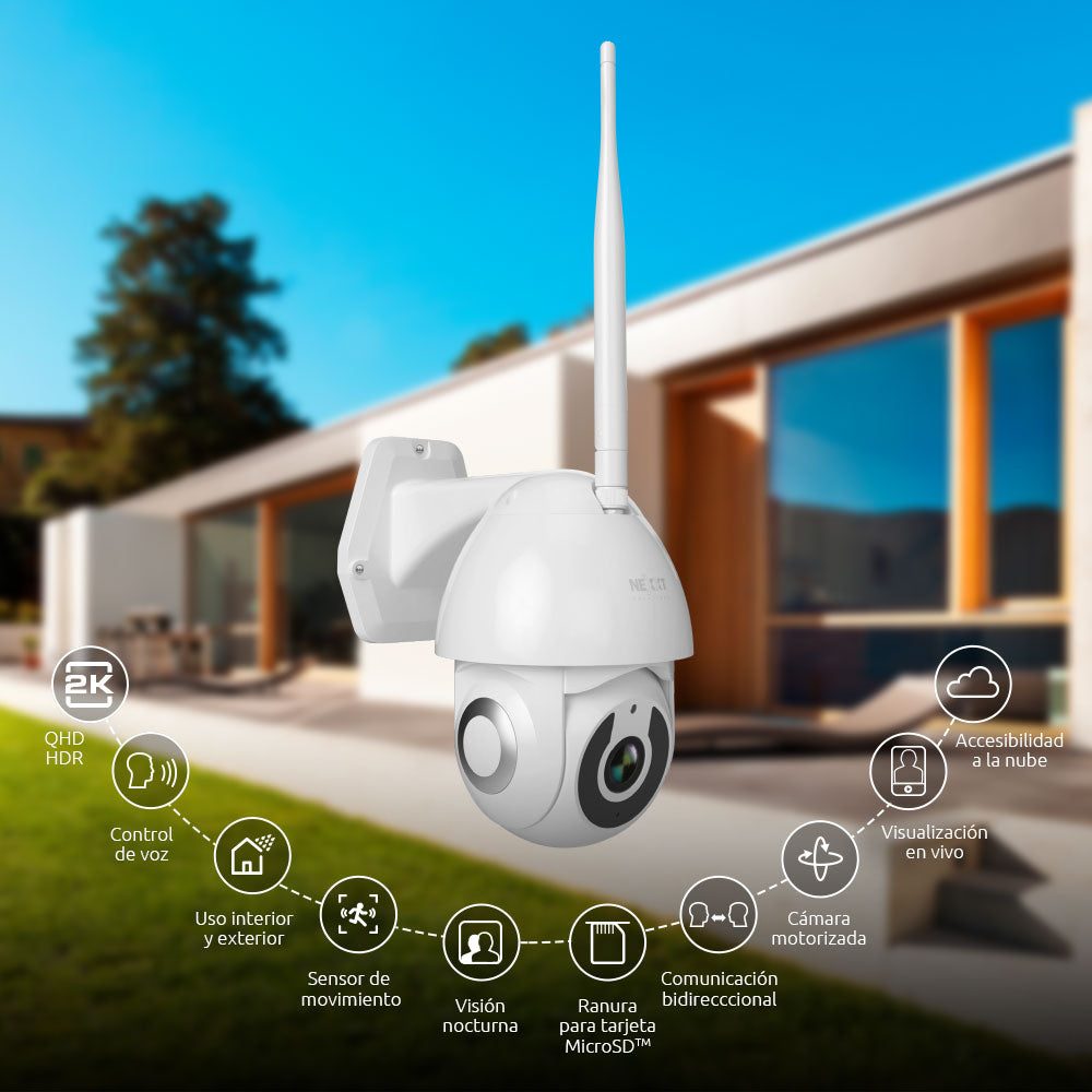 Cámara Inteligente Wi-Fi Motorizada para Exterior 2K – Modelo NHC-O612