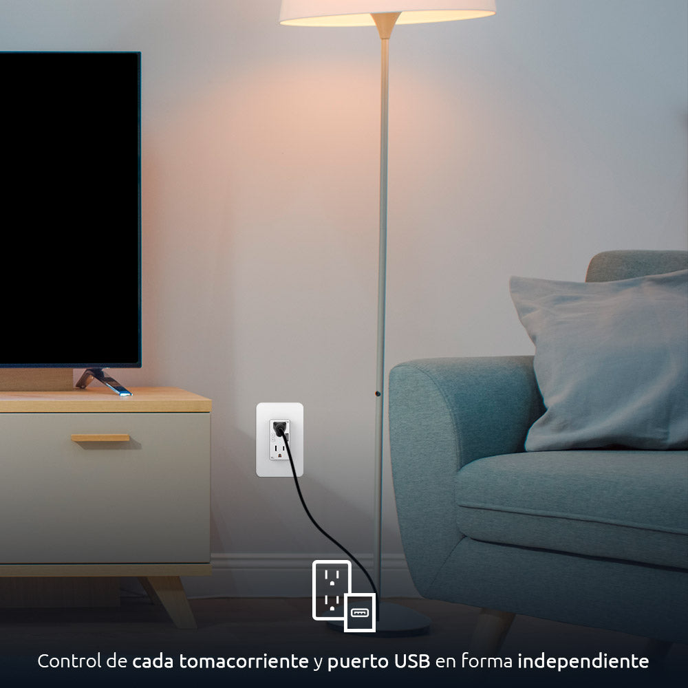 Tomacorriente Inteligente de Pared con Puerto USB