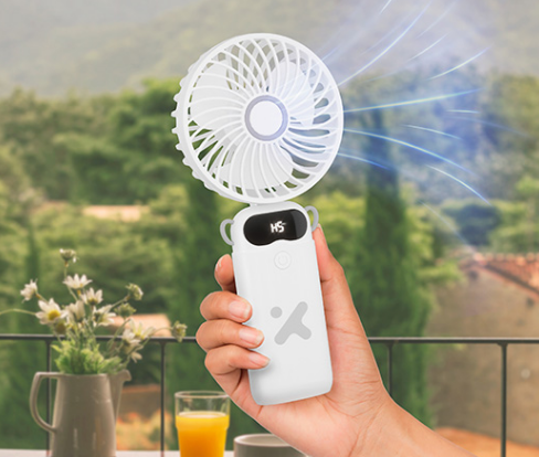 Mini Ventilador Recargable Portátil 6 Velocidades con Pantalla LED