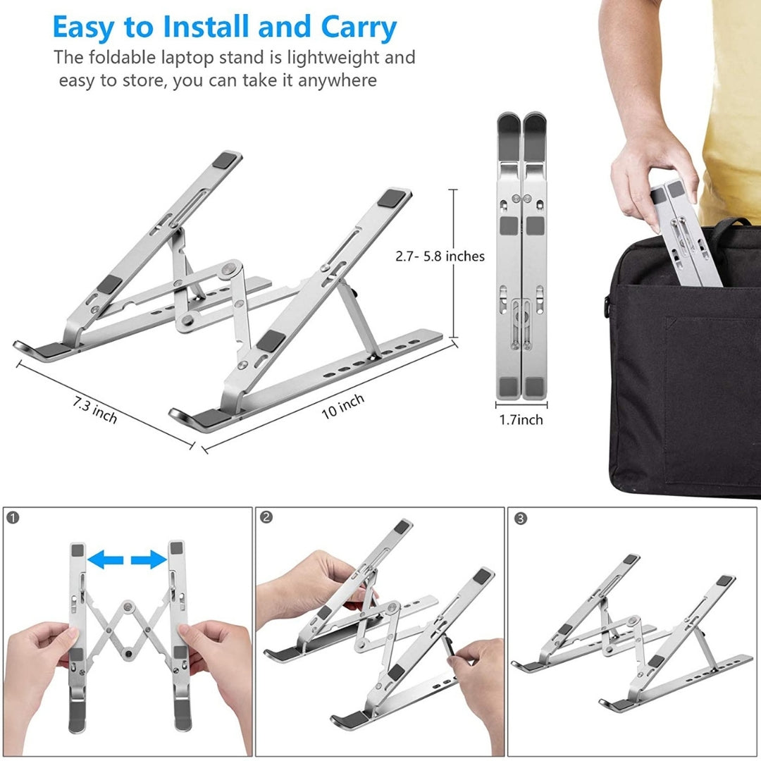 Soporte ajustable de aluminio para laptop