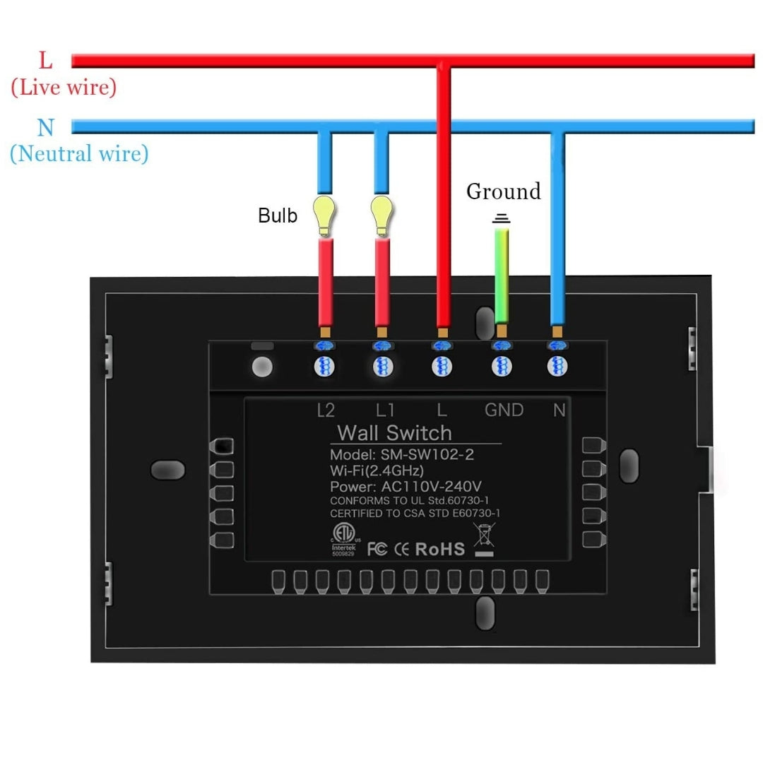 Interruptor de luz inteligente de xenón, 2,4 Ghz WiFi