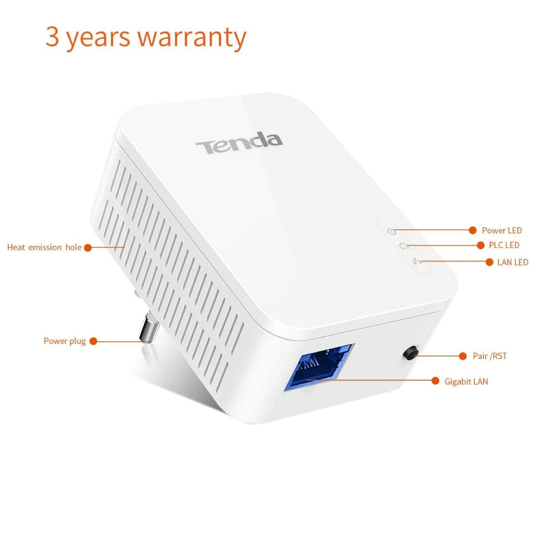 Adaptador Gigabit Powerline de 1 puerto - Tenda AV1000