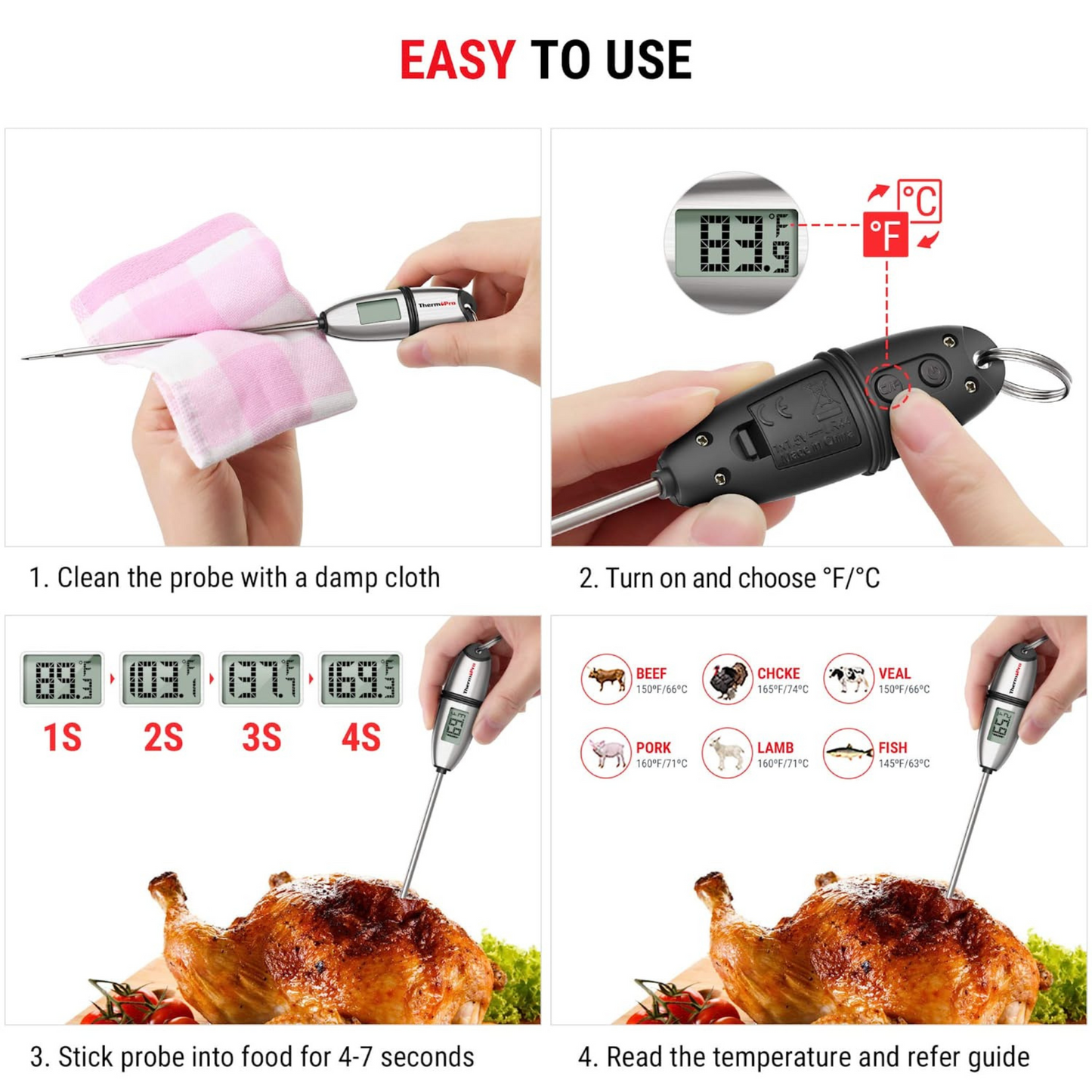 ThermoPro TP-02S Termómetro digital para Alimentos