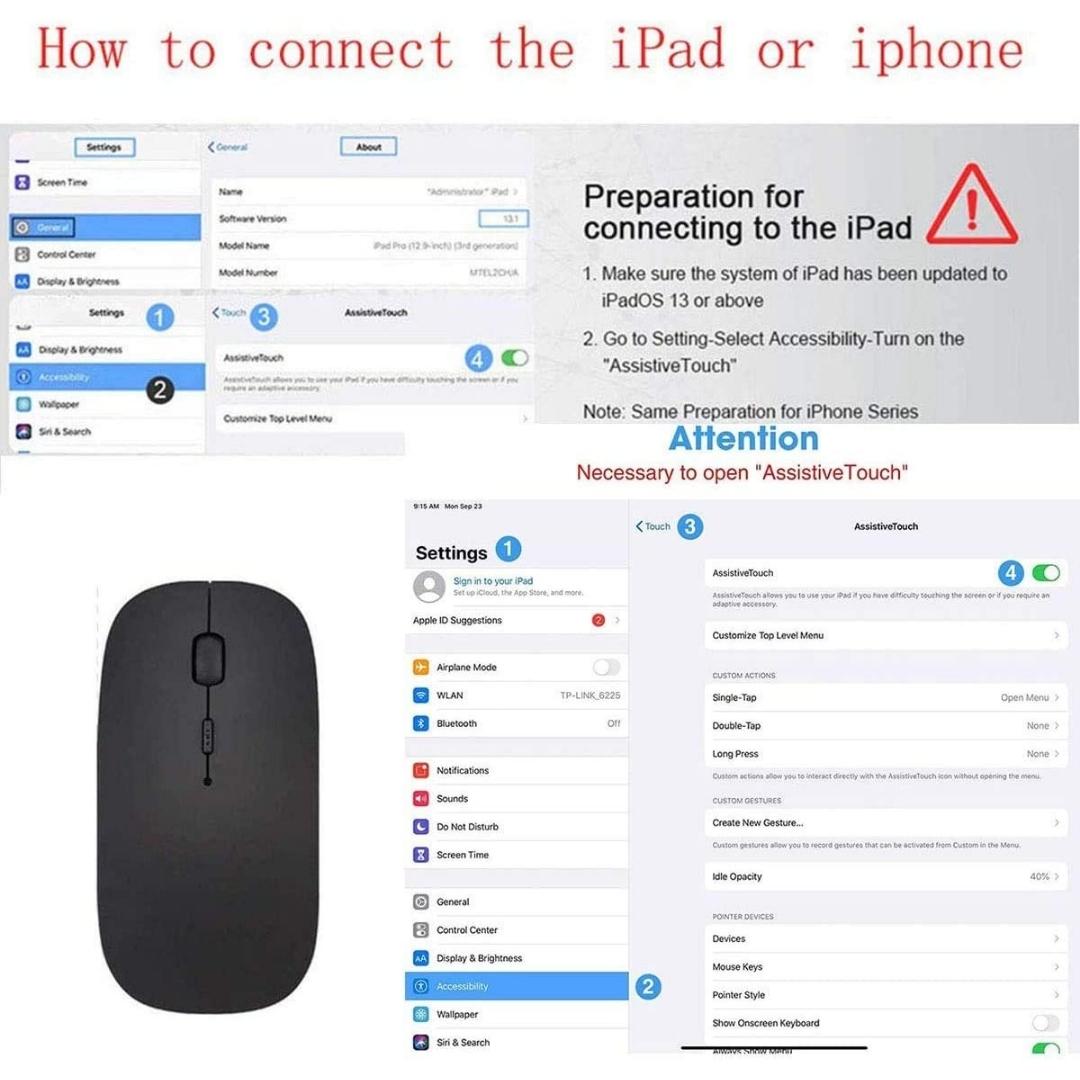 Mouse Bluetooth recargable para laptop