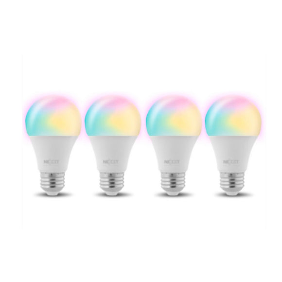 Foco Smart LED marca Nexxt - Luz de Colores - Paquete 4